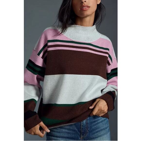 Anthropologie Maeve Carys Mockneck Sweater Multicolor Size M - Picture 2 of 9